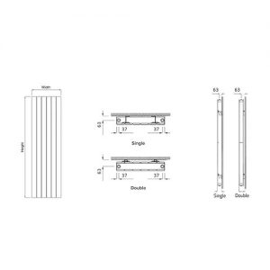 Affinity 1800 x 462m Double Anthracite Vertical Radiator - Image 4