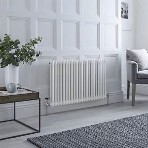 Tradicio 600 x 1190mm White Horizontal Three Column Radiator - Image 2